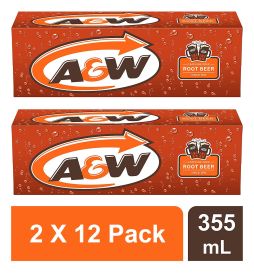 A&W Root Beer (Caffeine Free) 355ml - (2 X Pack of 12)