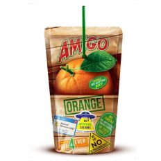 AMIGO Orange Flavour Juice 200ml (PACK OF 8)