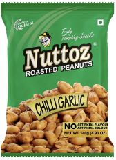 Nuttoz Roasted Peanuts with Chili Garlic Flavor 140g