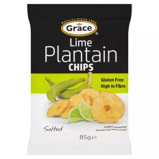 Grace Lime flavour salted Plantain Chips 85g (Box of 9)