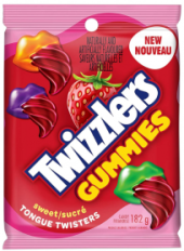Twizzlers Strawberry Flavoured Gummies 182g (Tongue Twisters)
